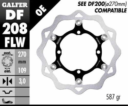 Disc frână Galfer flotant off-road DF208FLW