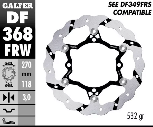 Disc frână Galfer flotant off-road DF368FRW