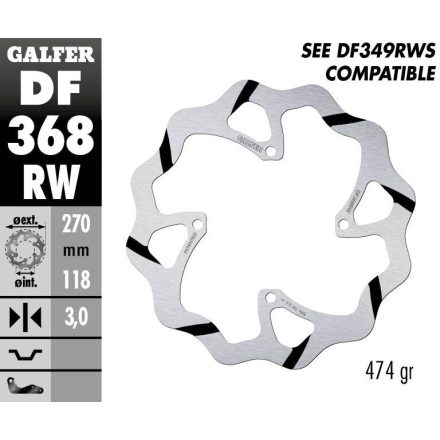 Galfer Disc Frana Fixed Wave Grooved Df368Rw