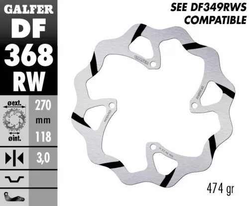 Disc frână Galfer wave off-road DF368RW