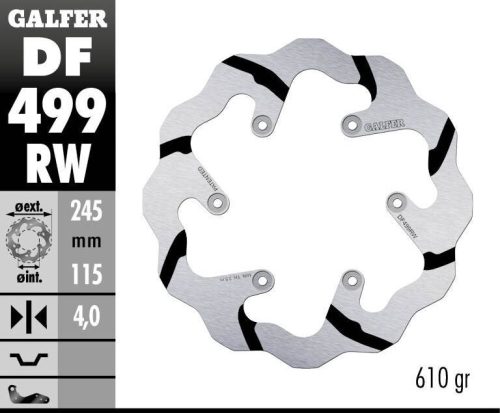 Galfer Disc Frana Fixed Wave Grooved Df499Rw