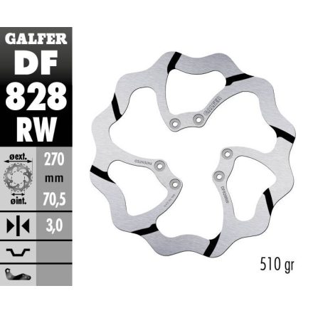 Galfer Disc Frana Fixed Wave Grooved Df828Rw