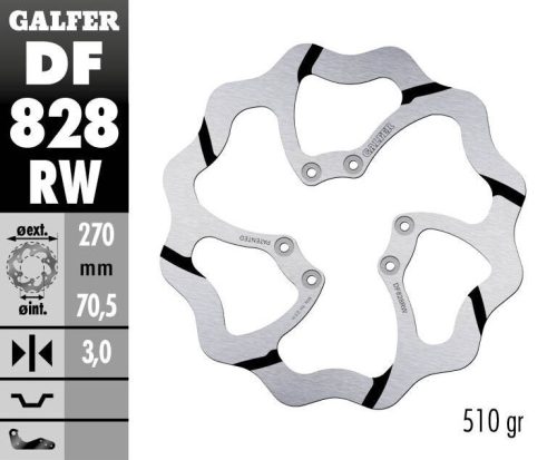 Galfer Disc Frana Fixed Wave Grooved Df828Rw