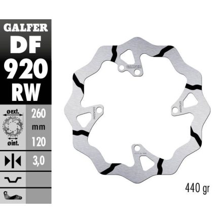 Galfer Disc Frana Fixed Wave Grooved Df920Rw