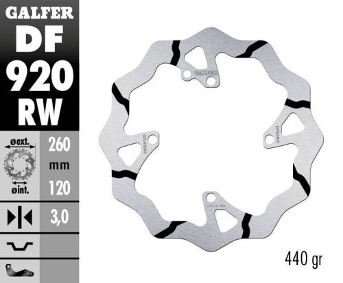 Galfer Disc Frana Fixed Wave Grooved Df920Rw