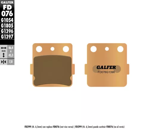 Plăcuțe frână Galfer sinterizate FD076G1396