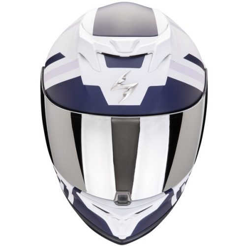 Casca Scorpion EXO-520 EVO AIR Banshee Alb Mat Albastru Violet