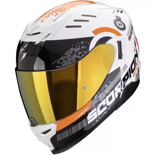 Casca Scorpion EXO-520 EVO AIR Titan Alb Portocaliu