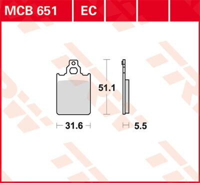 Trw Placute Frana Organic Scooter -125 Mcb651Ec