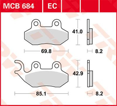Placute frana TRW Organic Scuter MCB684EC