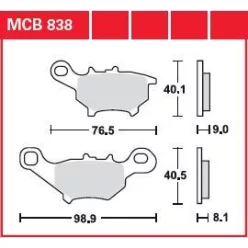 Plăcuțe frână organice TRW MCB838