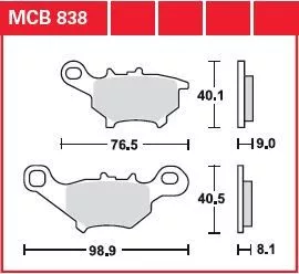 Plăcuțe frână organice TRW MCB838