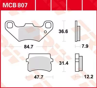 Plăcuțe frână organice TRW MCB807