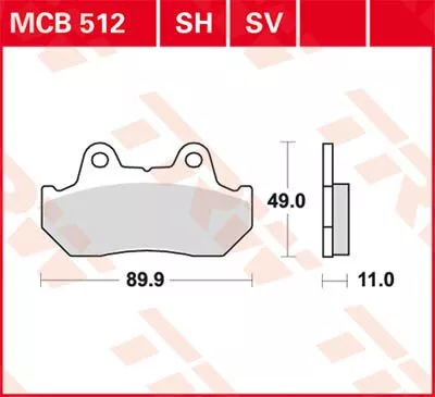 Plăcuțe frână sinterizate TRW MCB512SV