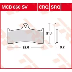 Plăcuțe frână sinterizate TRW MCB660SV