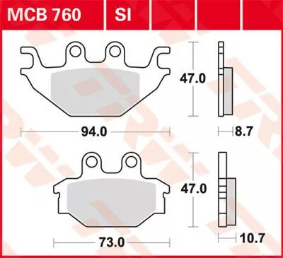 Plăcuțe frână sinterizate TRW MCB760SI