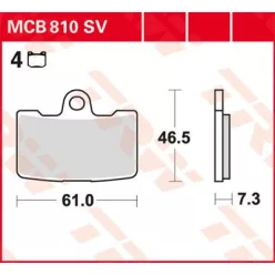 Plăcuțe frână sinterizate TRW MCB810SV