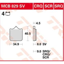 Placute-Frana-Sinter-Fata-Trw-Mcb829Sv-Fata