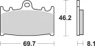 Plăcuțe frână sinterizate SBS 631DC