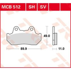 Placute frana TRW Sinter Spate MCB512SH