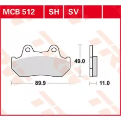 Plăcuțe frână sinterizate TRW MCB512SH