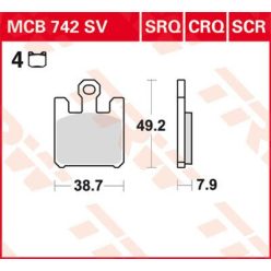 Placute frana TRW Sinter Carbon Racing MCB742SCR