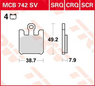 Placute frana TRW Sinter Carbon Racing MCB742SCR