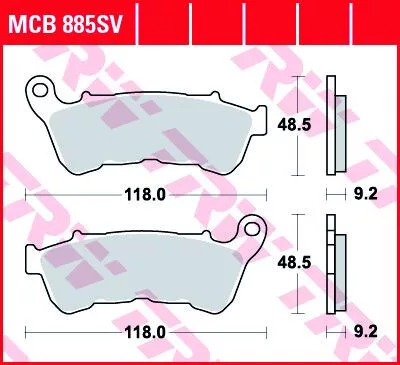 Plăcuțe frână sinterizate TRW MCB885SV