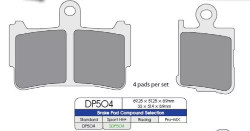 Plăcuțe frână DP Brakes sinterizate SDP504HH+