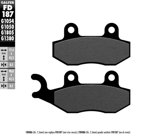 Plăcuțe frână Galfer sinterizate FD187G1054