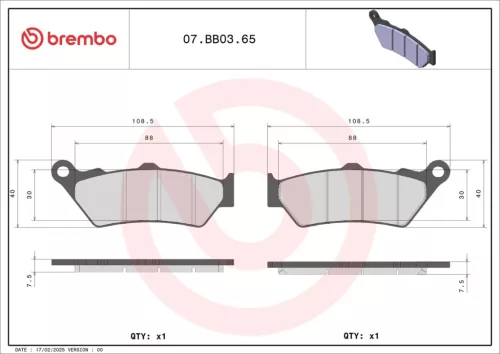Plăcuțe frână Brembo sinterizate față/spate 07BB0365