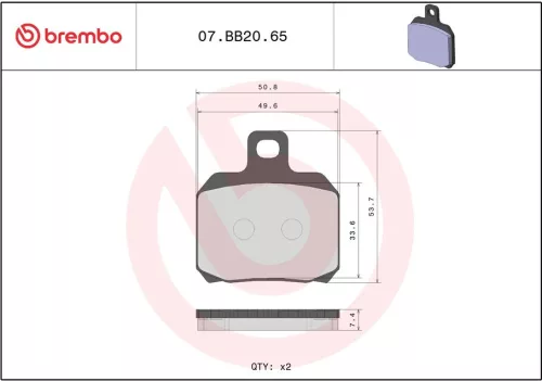 Plăcuțe frână Brembo sinterizate față/spate 07BB2065