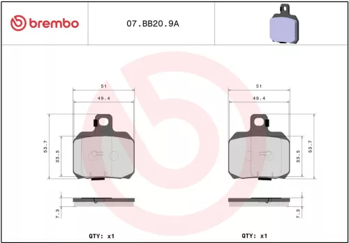 Plăcuțe frână Brembo sinterizate față/spate 07BB209A