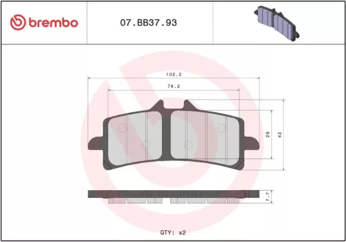 Plăcuțe frână Brembo sinterizate față 07BB3793