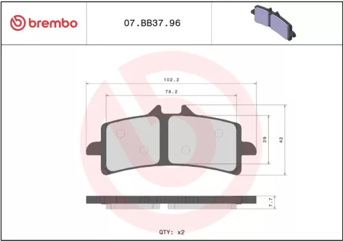 Plăcuțe frână Brembo sinterizate față 07BB3796