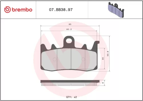 Plăcuțe frână Brembo sinterizate față/spate 07BB3897