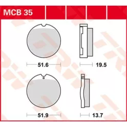 Plăcuțe frână organice TRW MCB35