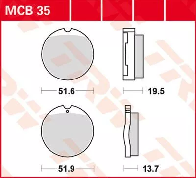 Plăcuțe frână organice TRW MCB35
