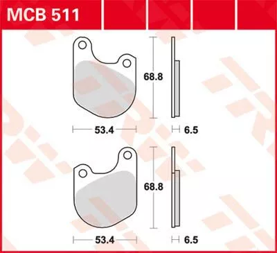 Plăcuțe frână organice TRW MCB511