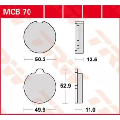 Plăcuțe frână organice TRW MCB70