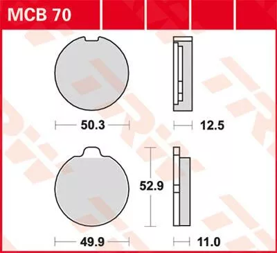 Plăcuțe frână organice TRW MCB70