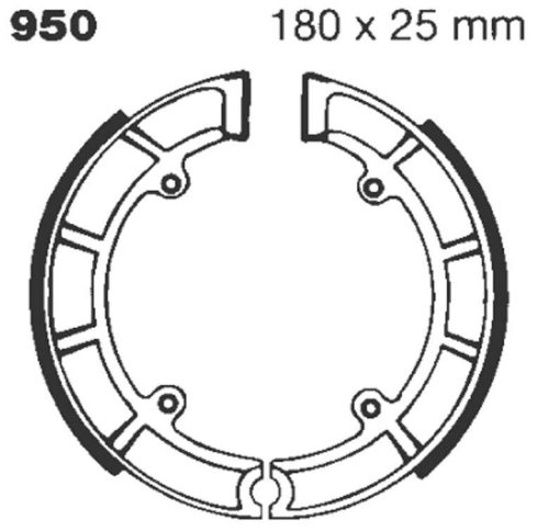 Ebc Brake Shoe Standard 950