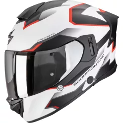 Casca Scorpion EXO-530 AIR CLIP Alb Negru Rosu