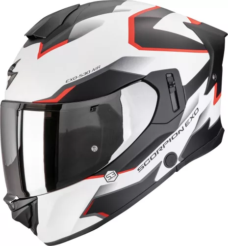Casca Scorpion EXO-530 AIR CLIP Alb Negru Rosu