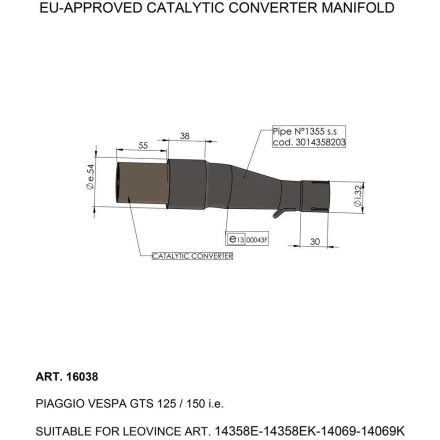 CAT CONV MANIFOLD VESPA