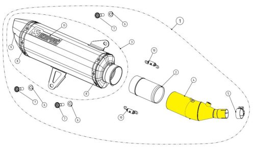 LINK PIPE SS XMAX300 AKRAPOVIC L-Y3SO3