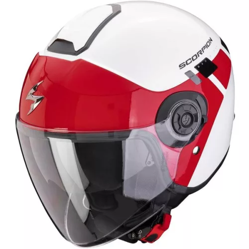 Casca Scorpion EXO CITY II MALL Alb Rosu