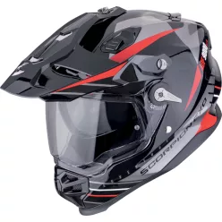 Casca Scorpion ADF-9000 AIR FEAT Negru Argintiu Rosu