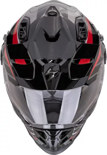 Casca Scorpion ADF-9000 AIR FEAT Negru Argintiu Rosu