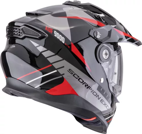 Casca Scorpion ADF-9000 AIR FEAT Negru Argintiu Rosu